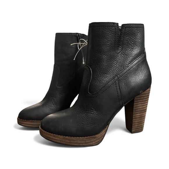 Lucky Brand Shoes - NEW! Lucky Brand Quintei Women’s Heeled Ankle Booties Leather Boots Black 5.5 M